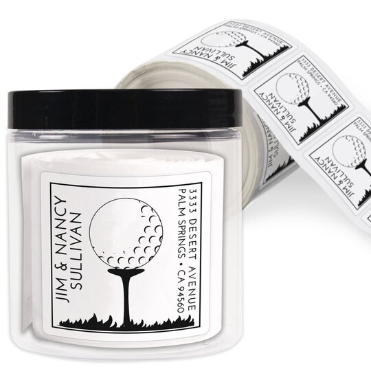 Golf Ball Square Address Labels